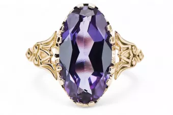 14k žluté zlato Alexandrit  Vintage style vrc058y