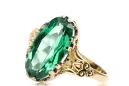 Émeraude Or jaune 14 carats Anneau Bijoux vintage vrc058y