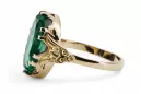 Smaragd 14 Karat Gelbgold Ring Vintage Stil vrc058y