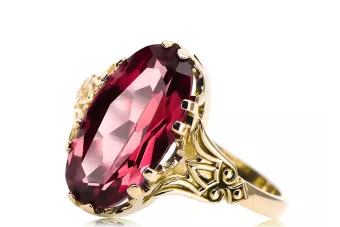 Ring Vintage Rubinrot 14 Karat Gelbgold vrc058y