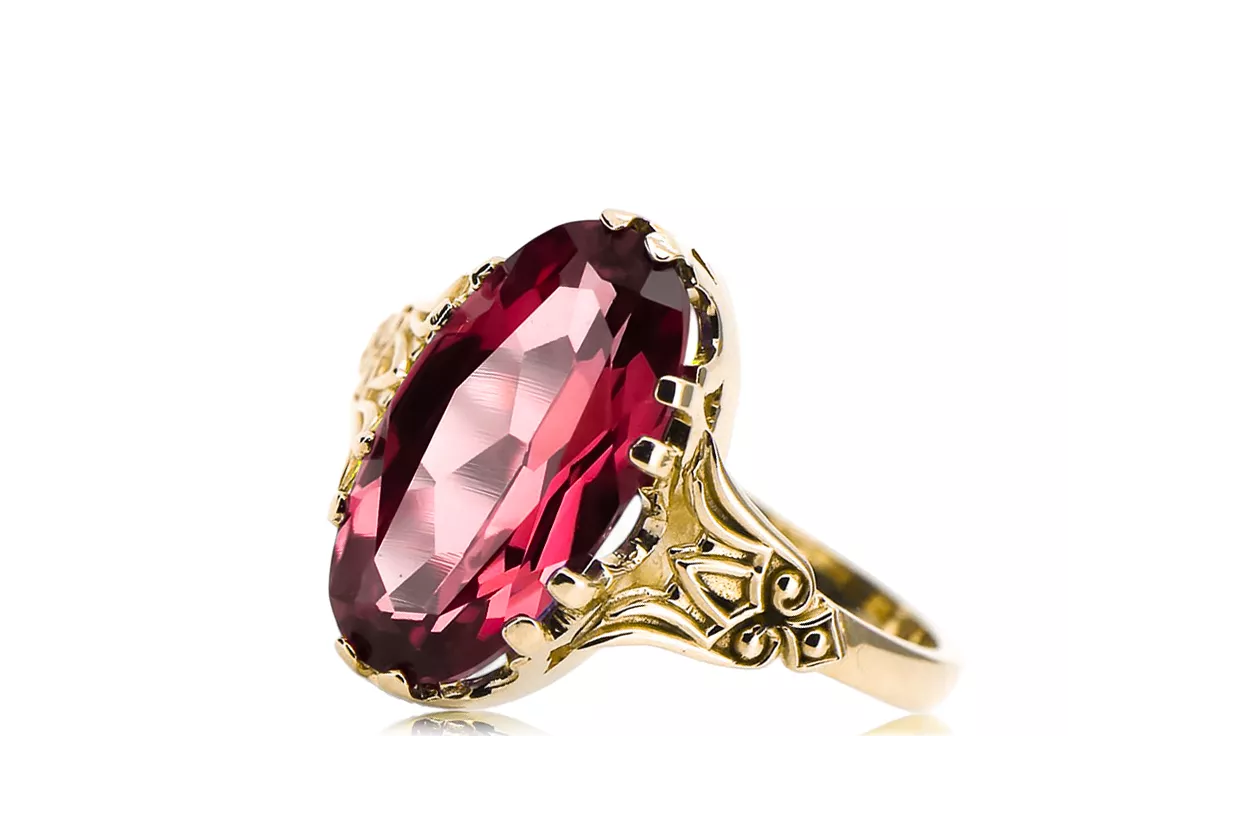 Vintage craft  Rubín 14k žluté zlato vrc058y