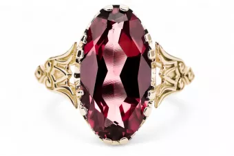 Inel Rubin Aur galben 14K Vintage bijuterii vrc058y