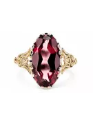 Anillo Rubí Oro amarillo de 14 quilates Artesanía vintage vrc058y