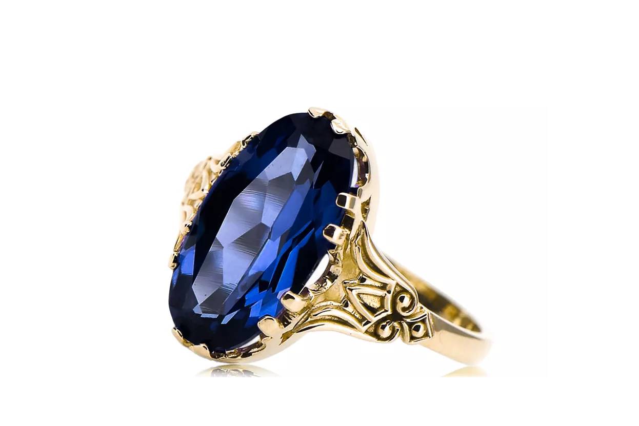 Vintage Jewlery  Safír 14k žluté zlato vrc058y