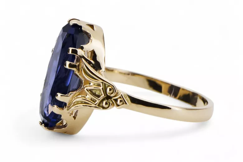 Safír 14k žlté zlato Vintage craft vrc058y