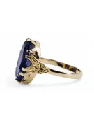 Ring Sapphire 14K Yellow gold Vintage craft vrc058y