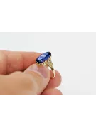 Pierścionek Szafir 14k żółte złoto Styl Vintage vrc058y