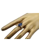 Oro amarillo de 14 quilates Zafiro Anillo Estilo vintage vrc058y