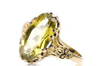 Žlutý peridot 14k žluté zlato  Vintage vrc058y