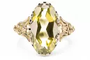 Ring Vintage Gelber Peridot 14 Karat Gelbgold vrc058y