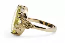 Ring Vintage Gelber Peridot 14 Karat Gelbgold vrc058y