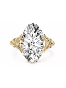 Ring Zircon 14K Yellow gold Vintage style vrc058y
