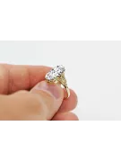 Artesanía vintage Anillo Circón Oro amarillo de 14 quilates vrc058y