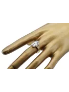 Ring Zircon 14K Yellow gold Vintage style vrc058y