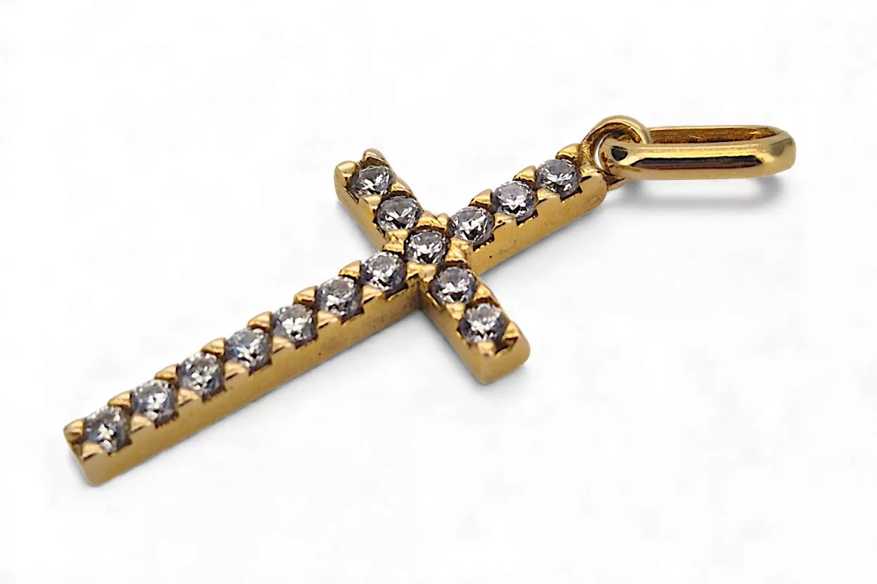 Golden Catholic Cross ★ russiangold.com ★ Gold 585 333 Low price