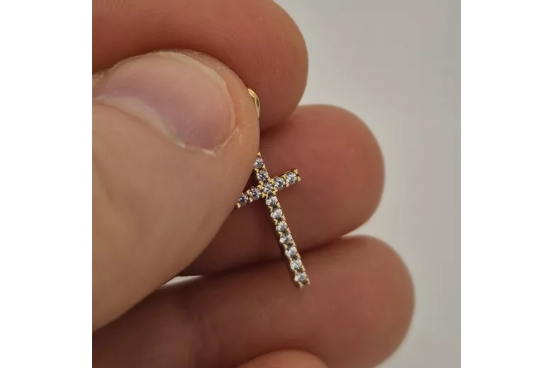 Crucea catolică de aur ★ russiangold.com ★ Gold 585 333 Preț scăzut