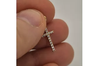 Католический крест и якорь 14к золотая цепочка CTC033Y & CC003YW