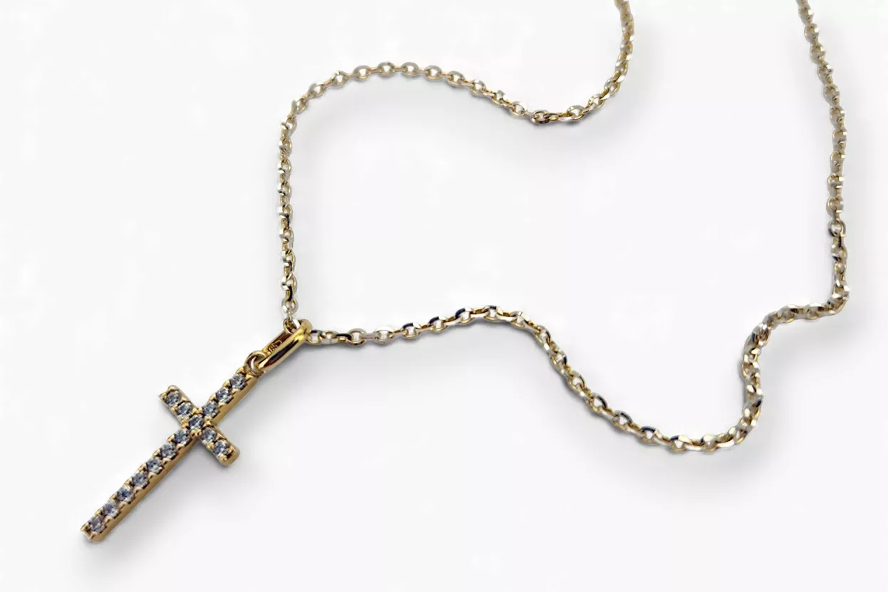 Katolík Cross & Anchor 14k Zlatý reťazec CTC033Y & CC003YW