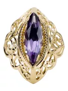14k žluté zlato Alexandrit  Vintage style vrc017y