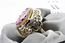 14K Yellow gold Amethyst Ring Vintage Jewlery vrc017y