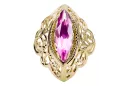 14K Yellow gold Amethyst Ring Vintage Jewlery vrc017y
