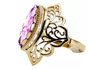 14K Yellow gold Amethyst Ring Vintage Jewlery vrc017y