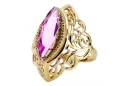 14K Yellow gold Amethyst Ring Vintage Jewlery vrc017y