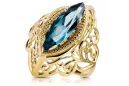 14K Yellow gold Aquamarine Ring Vintage Jewlery vrc017y