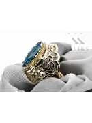 Aigue-marine Or jaune 14 carats Anneau Artisanat vintage vrc017y