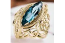 14K Yellow gold Aquamarine Ring Vintage Jewlery vrc017y