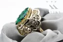 Smaragd 14 Karat Gelbgold Ring Vintage Stil vrc017y