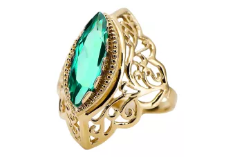 14k žlté zlato Smaragd  Vintage craft vrc017y