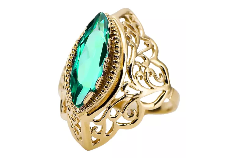 Ring Vintage Emerald 14K Yellow gold vrc017y
