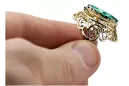 Smaragd 14 Karat Gelbgold Ring Vintage Stil vrc017y