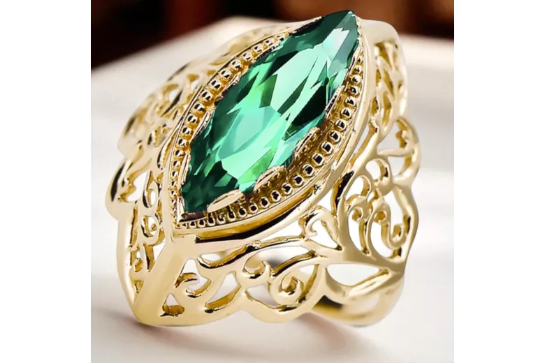 Anillo Estilo vintage Esmeralda Oro amarillo de 14 quilates vrc017y