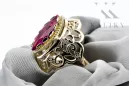 Vintage Jewlery Rubín 14k žlté zlato vrc017y