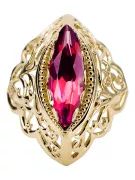 Vintage Jewlery Rubín 14k žlté zlato vrc017y