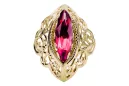 Anillo Rubí Oro amarillo de 14 quilates Vintage vrc017y