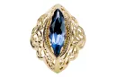 Safir Aur galben 14K Inel Vintage vrc017y