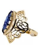Anneau Saphir Or jaune 14 carats Style vintage vrc017y