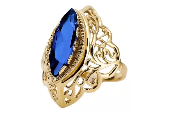 14K Yellow gold Sapphire Ring Vintage vrc017y