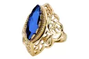 Anneau Saphir Or jaune 14 carats Style vintage vrc017y