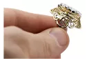 Ring Vintage craft Zircon 14K Yellow gold vrc017y