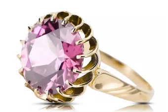 Ring Amethyst 14 Karat Gelbgold Vintage Stil vrc035y