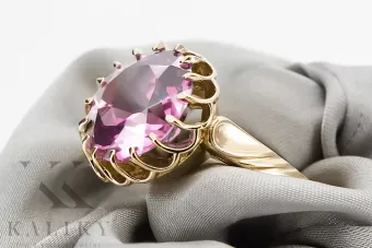 Améthyste Or jaune 14 carats Anneau Artisanat vintage vrc035y