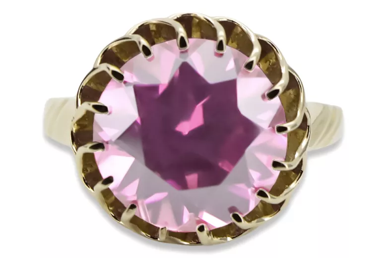 Améthyste Or jaune 14 carats Anneau Artisanat vintage vrc035y