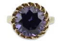 Vintage Anneau Alexandrite Or jaune 14 carats vrc035y