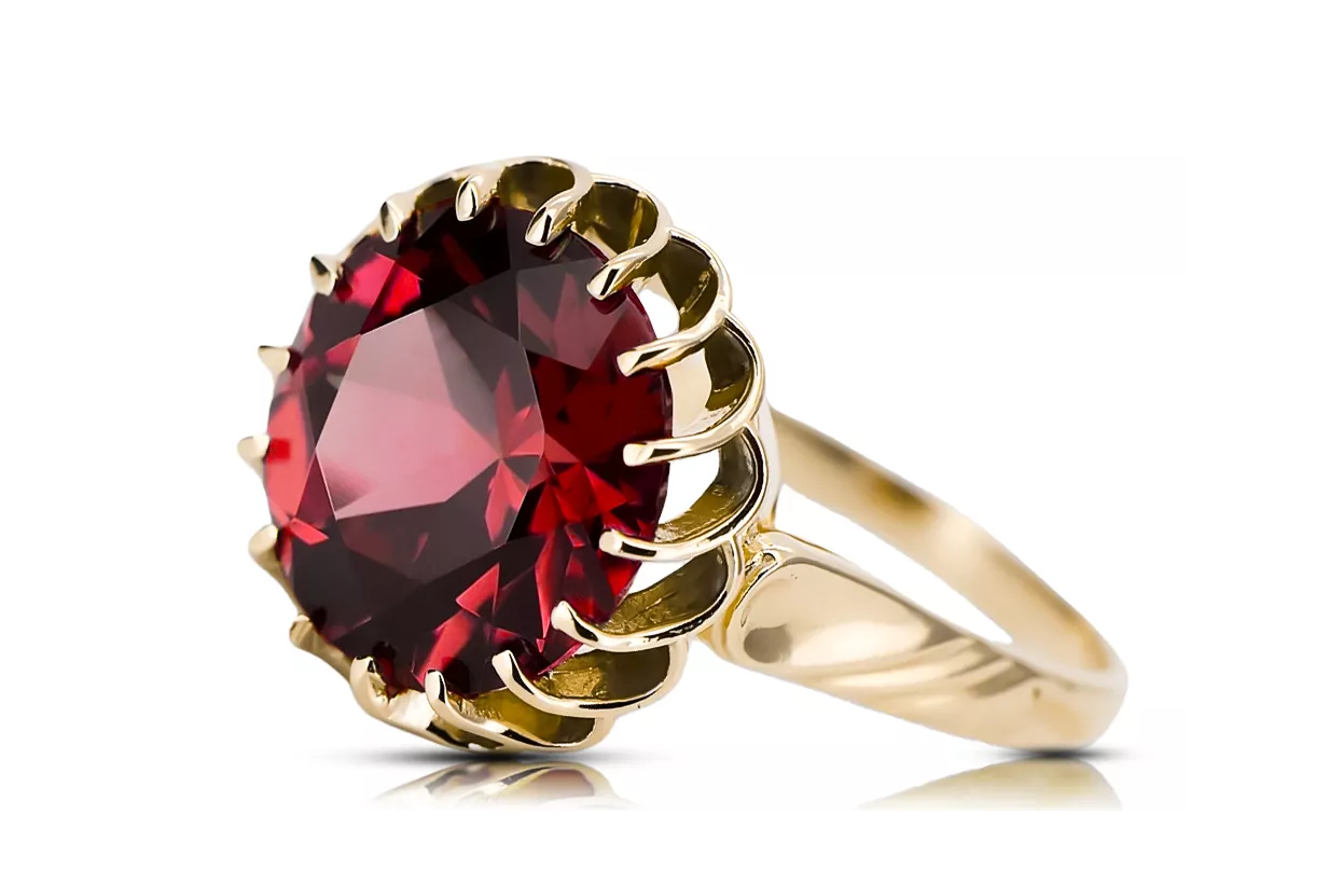 Rubín 14k žluté zlato  Vintage craft vrc035y