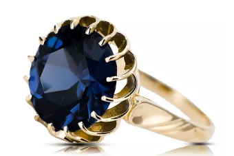 Ring Sapphire 14K Yellow gold Vintage Jewlery vrc035y