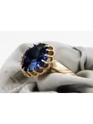 Zafiro Oro amarillo de 14 quilates Anillo Artesanía vintage vrc035y